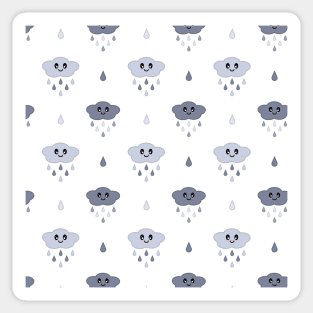 Kawaii Cute Rain Cloud Pattern Sticker